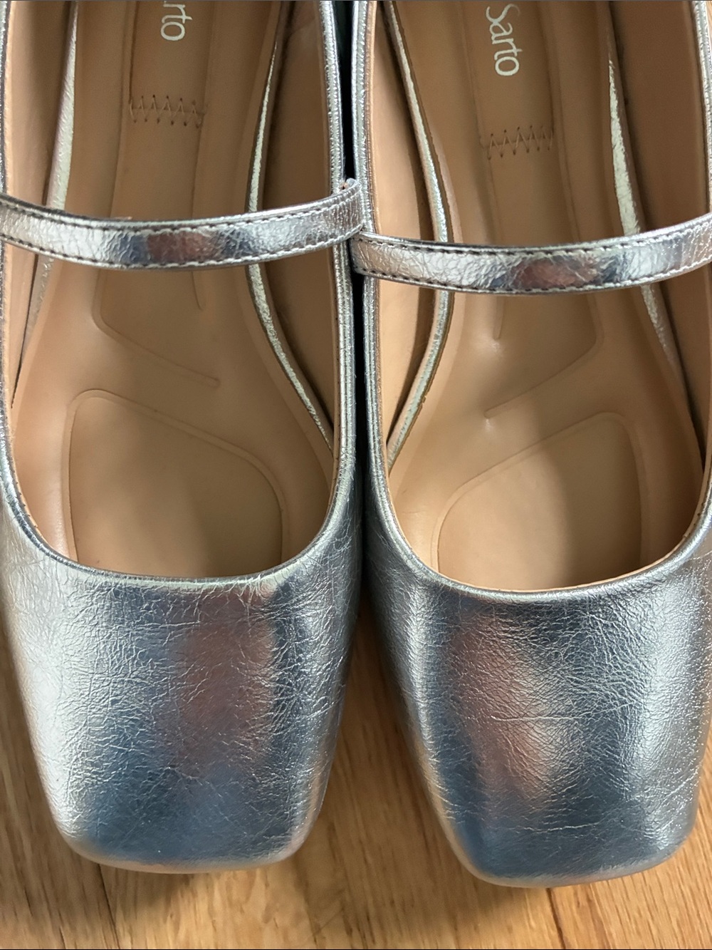 Franco Sarto Tinsley Silver Mary Jane Flats - Picture 4 of 8